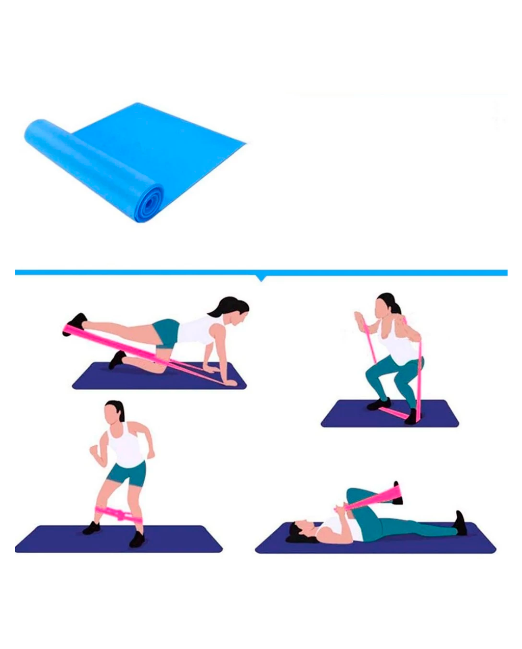 Faixa Elástica 1,5 Metro Azul/Roxo Espessura 0,35mm Thera Band Para Exercícios Multifuncionais