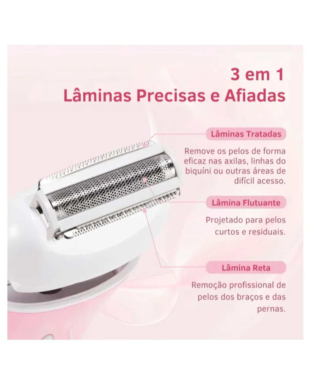 Depilador Elétrico Feminino Lavável Recarregável Portátil Facial E Corporal