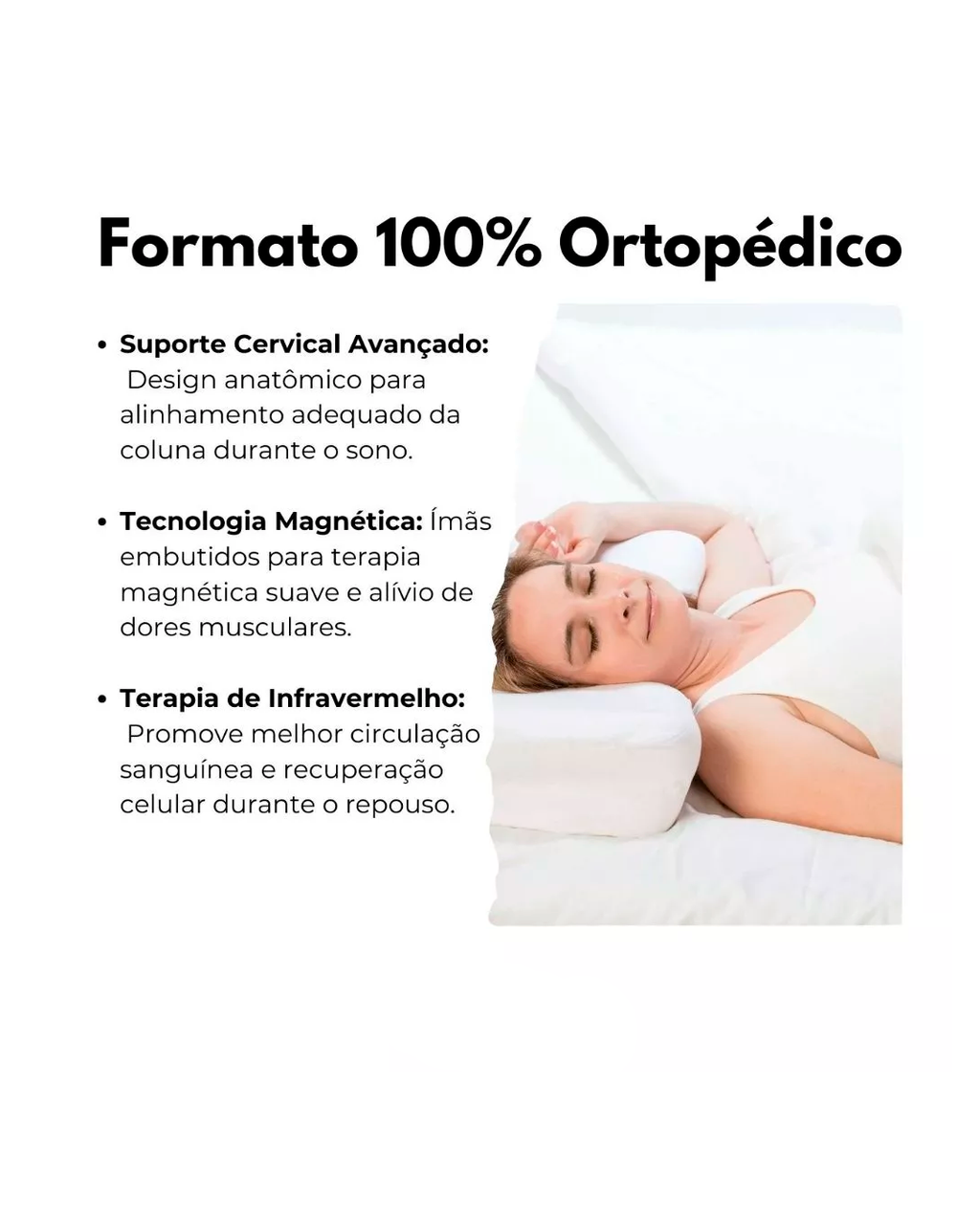 Travesseiro Cervical Ortopédico Magnético Com Infravermelho Terapêutico Pillow Anatômico Anti Ronco