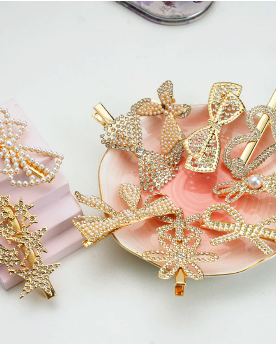 Kit 6 a 24 Unidades De Grampo De Cabelo Feminino Com Strass Elegante