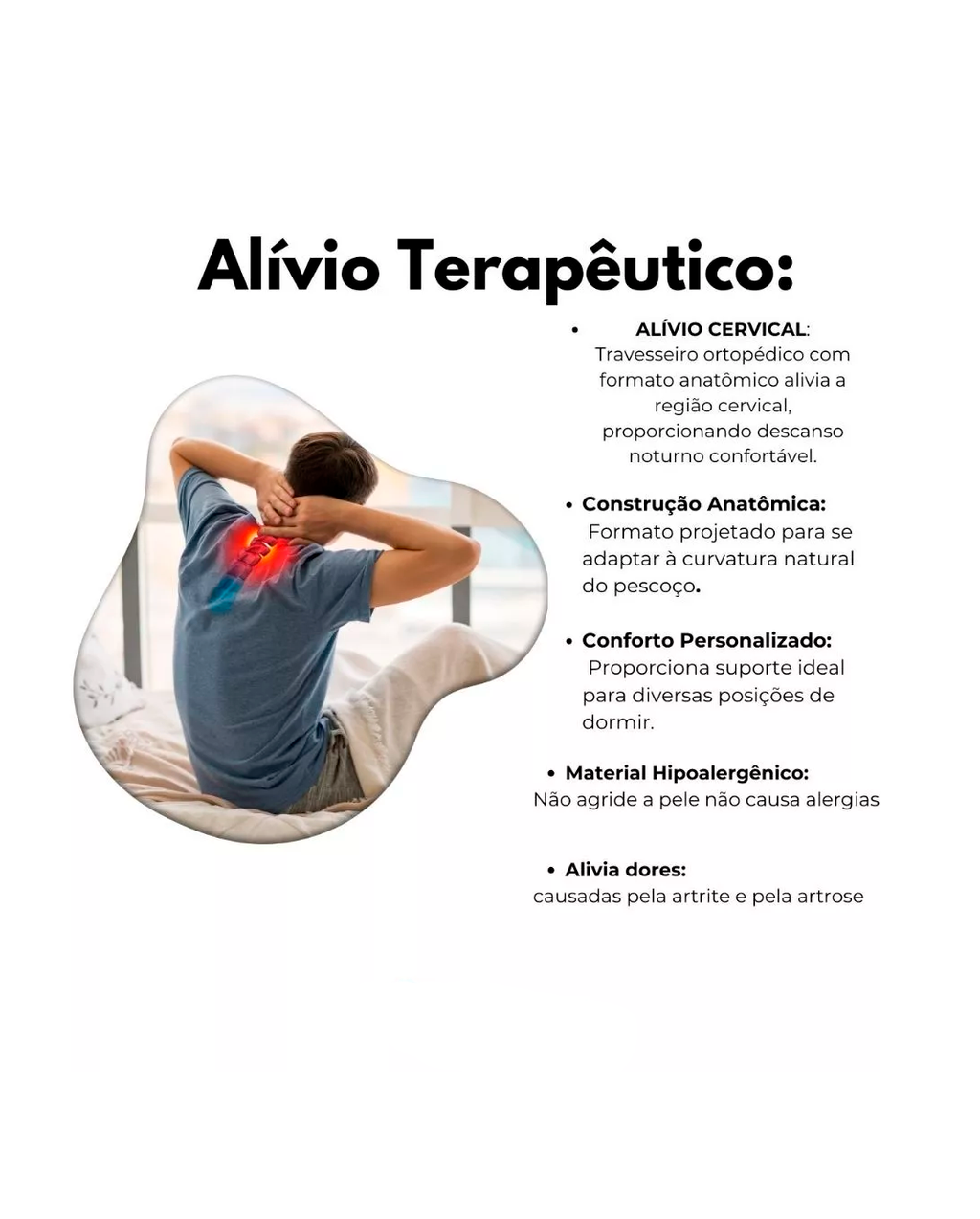 Travesseiro Cervical Ortopédico Magnético Com Infravermelho Terapêutico Pillow Anatômico Anti Ronco
