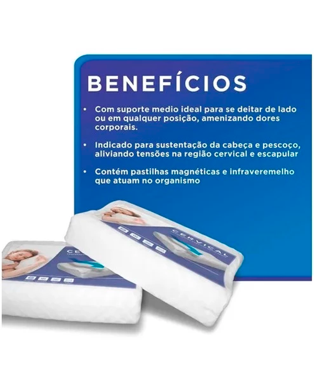 Travesseiro Cervical Ortopédico Magnético Com Infravermelho Terapêutico Pillow Anatômico Anti Ronco