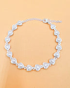 Pulseira Feminina Coração Folheado A Prata 925