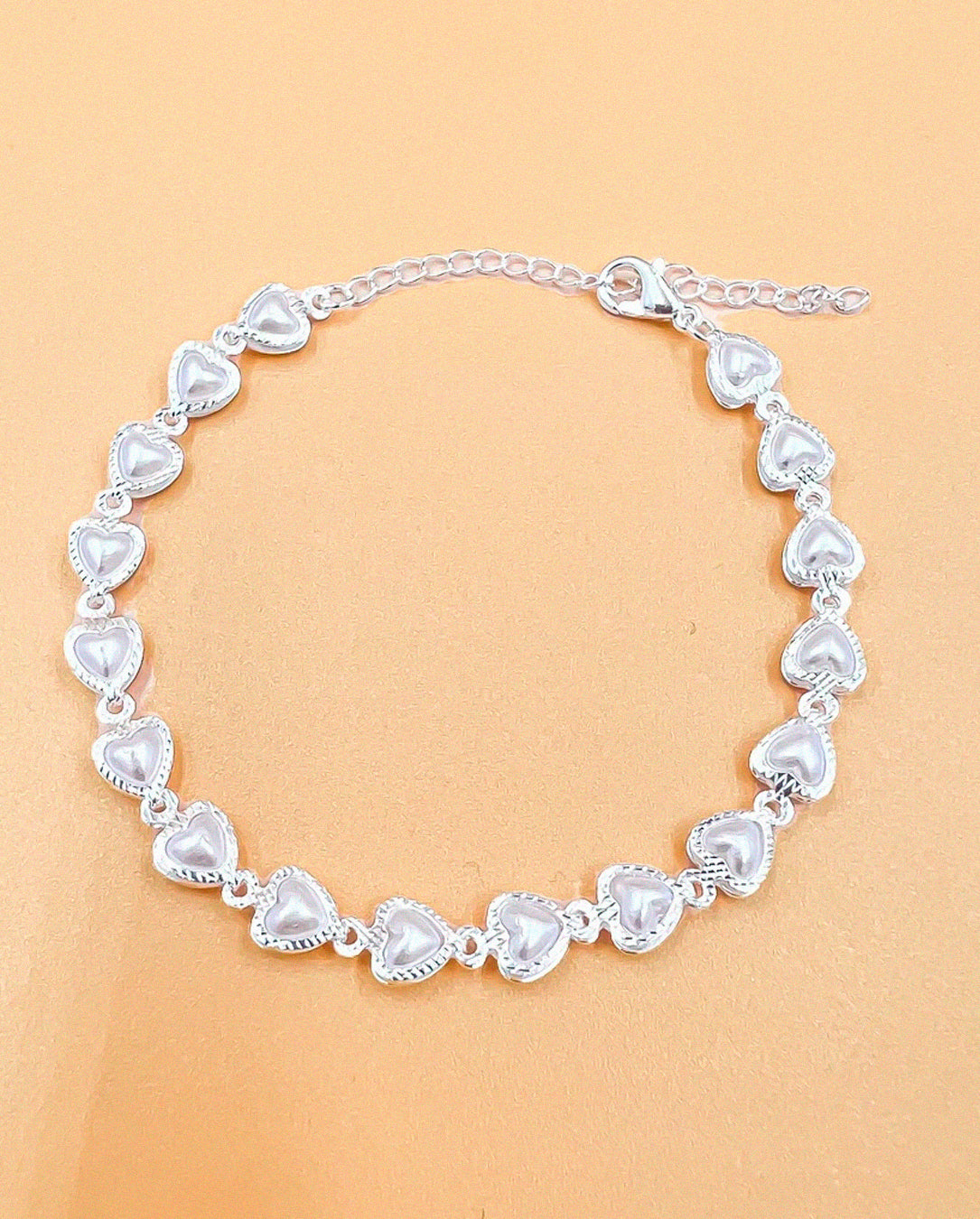 Pulseira Feminina Coração Folheado A Prata 925