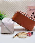 Bolsa Necessaire Feminina Grande Organizador Em Couro Sintético