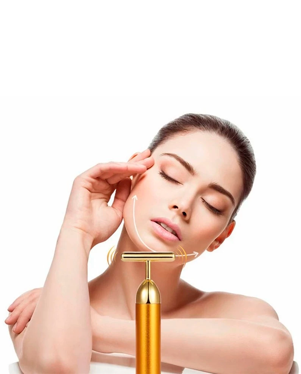 Dispositivo de Massagem Elétrica Massageador Facial Vibração Afina Rosto Bastão Mágico Anti-olheira