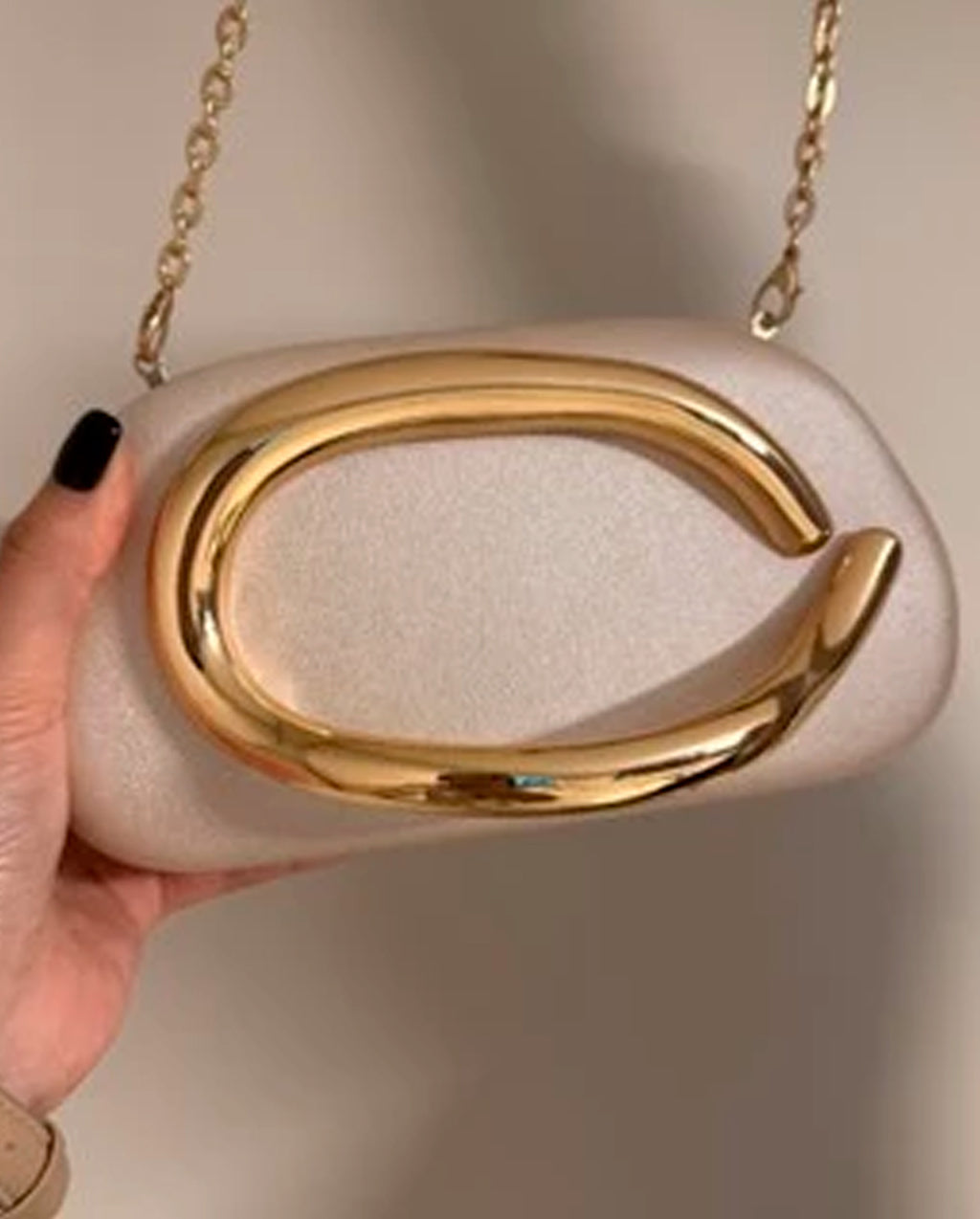 Bolsa Feminina Clutch De Festa Casamento Alça Corrente Dourada