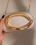 Bolsa Feminina Clutch De Festa Casamento Alça Corrente Dourada