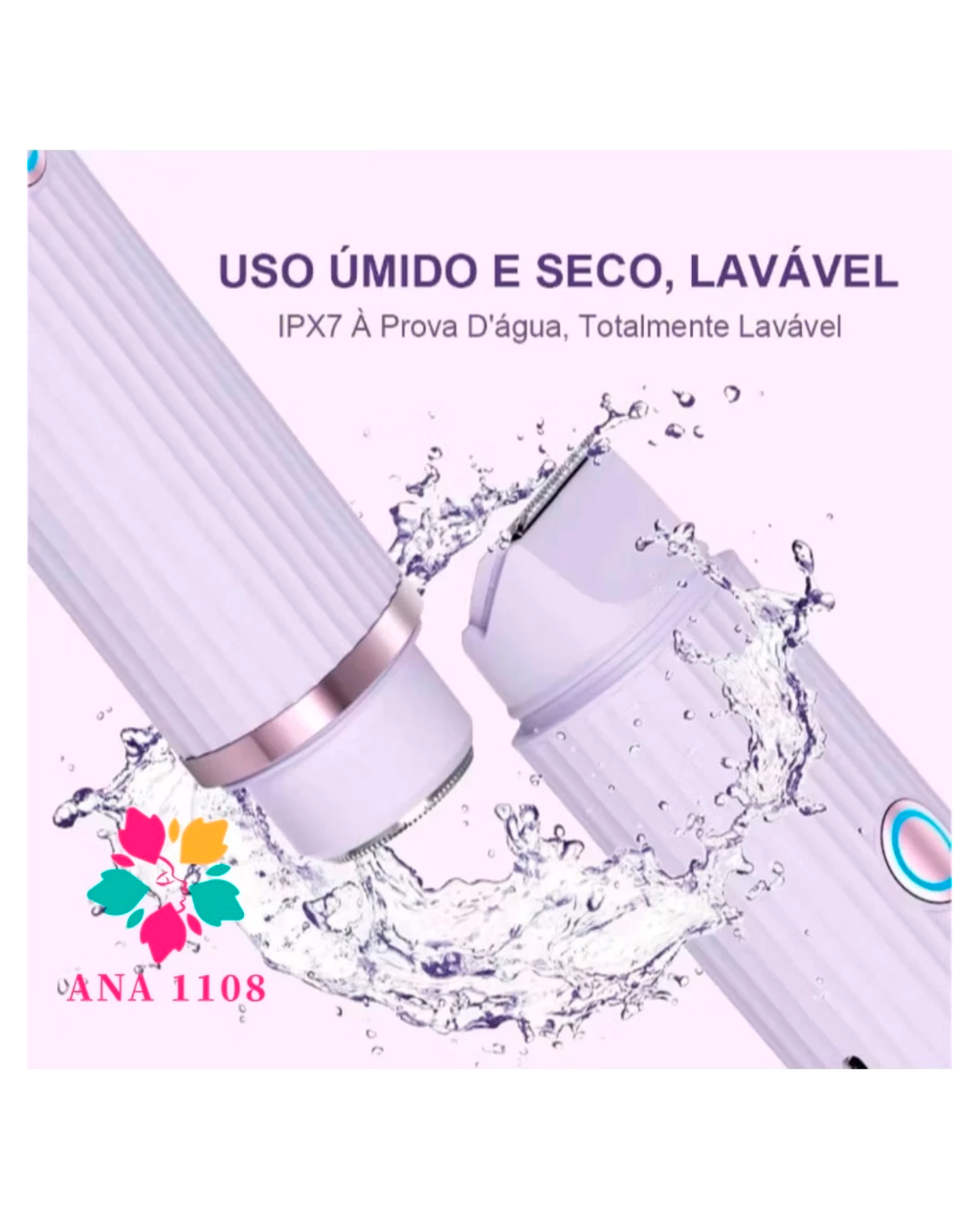 Depilador Elétrico Com Navalha Dupla Recarregável Com Tecnologia Indolor