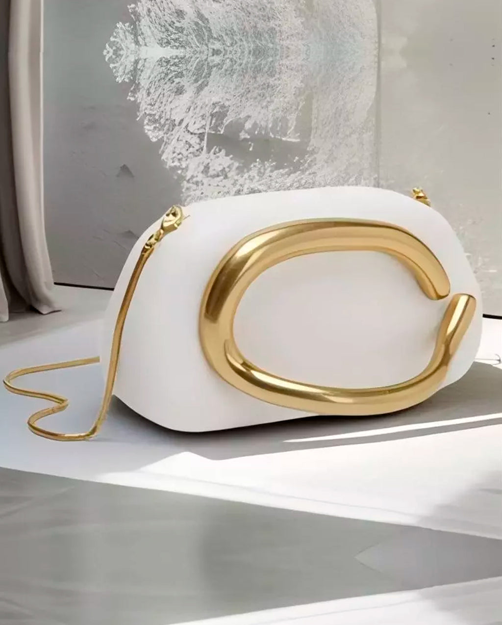 Bolsa Feminina Clutch De Festa Casamento Alça Corrente Dourada