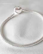 Pulseira Feminina Para Berloques Coração De Prata 925