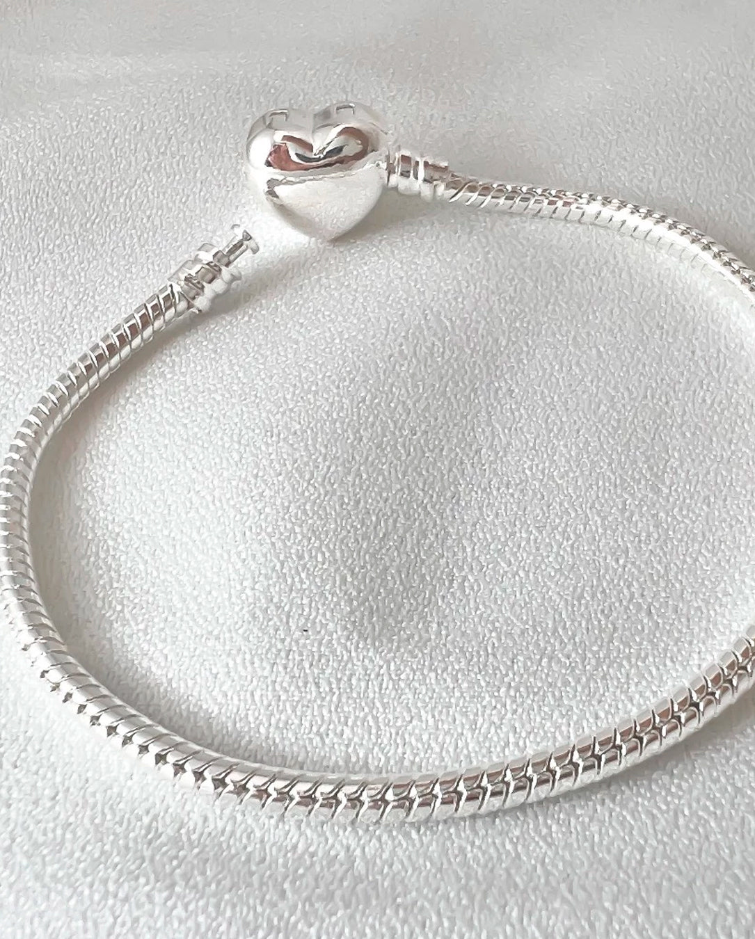 Pulseira Feminina Para Berloques Coração De Prata 925