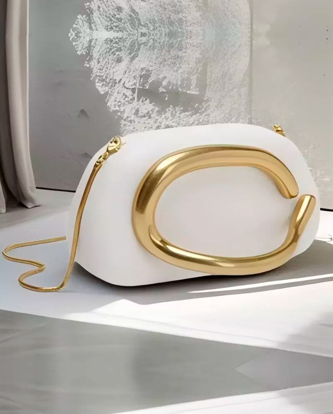 Bolsa Feminina Clutch De Festa Casamento Alça Corrente Dourada