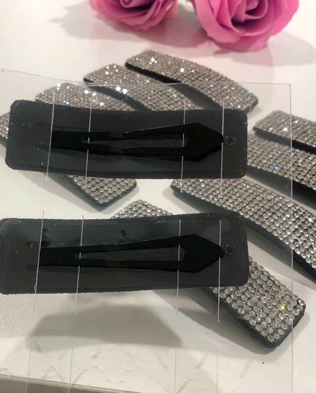 Kit 1 a 6 Unidades Grampo De Cabelo Tic-Tac De Brilho Strass