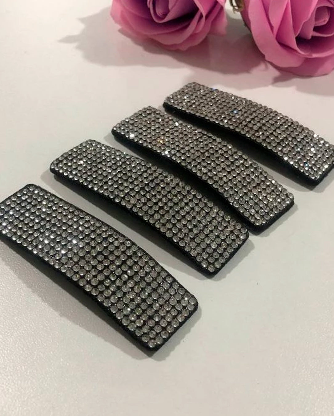 Kit 1 a 6 Unidades Grampo De Cabelo Tic-Tac De Brilho Strass