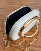 Bolsa Feminina Clutch De Festa Casamento Alça Corrente Dourada