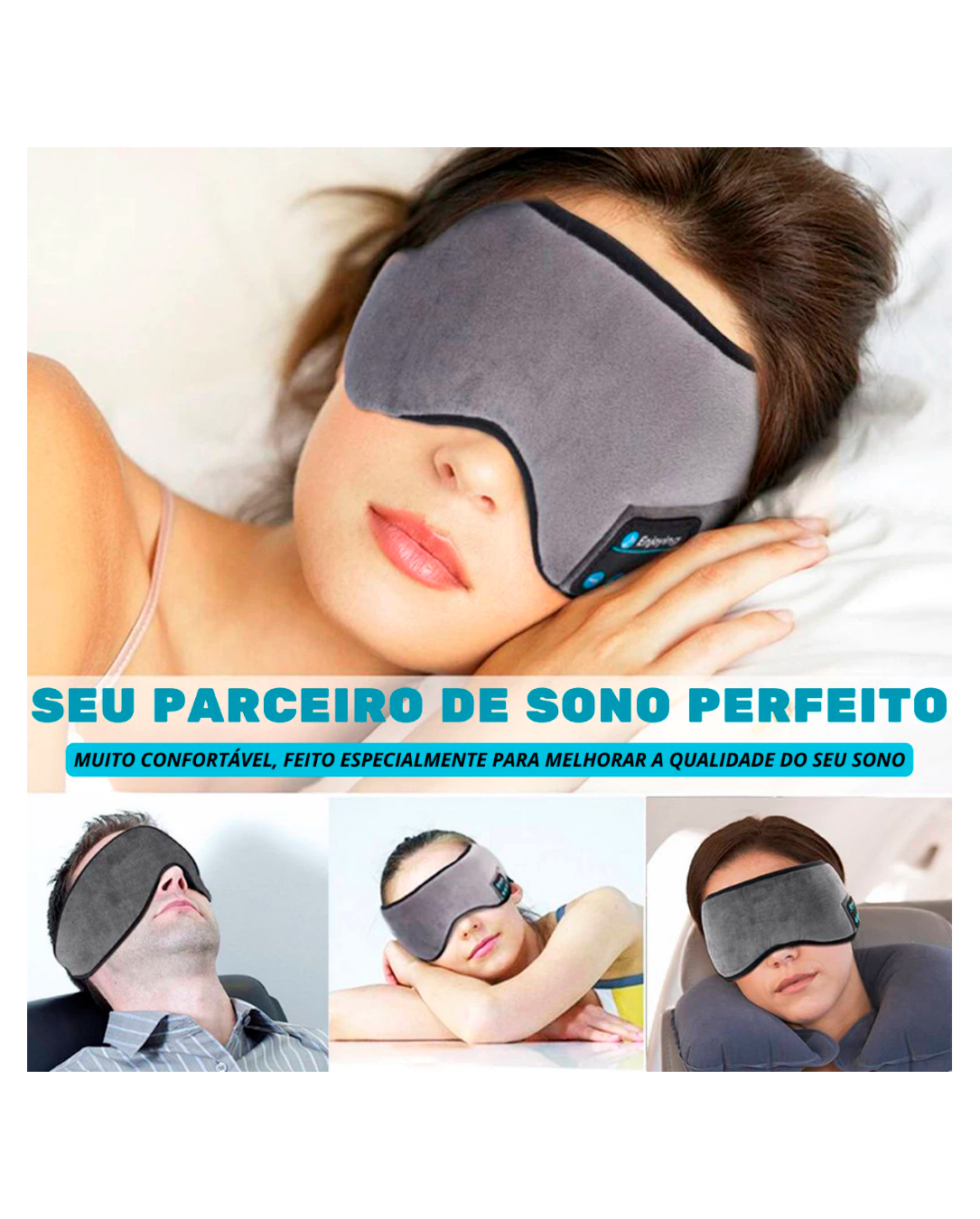 Tapa Olhos Máscara De Dormir Com Fone De Ouvido Bluetooth Confortável