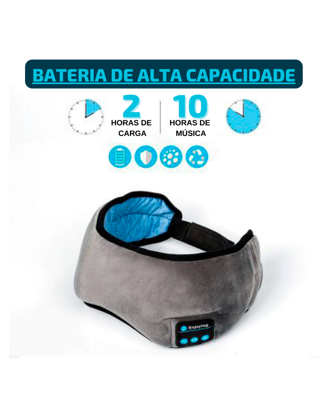 Tapa Olhos Máscara De Dormir Com Fone De Ouvido Bluetooth Confortável