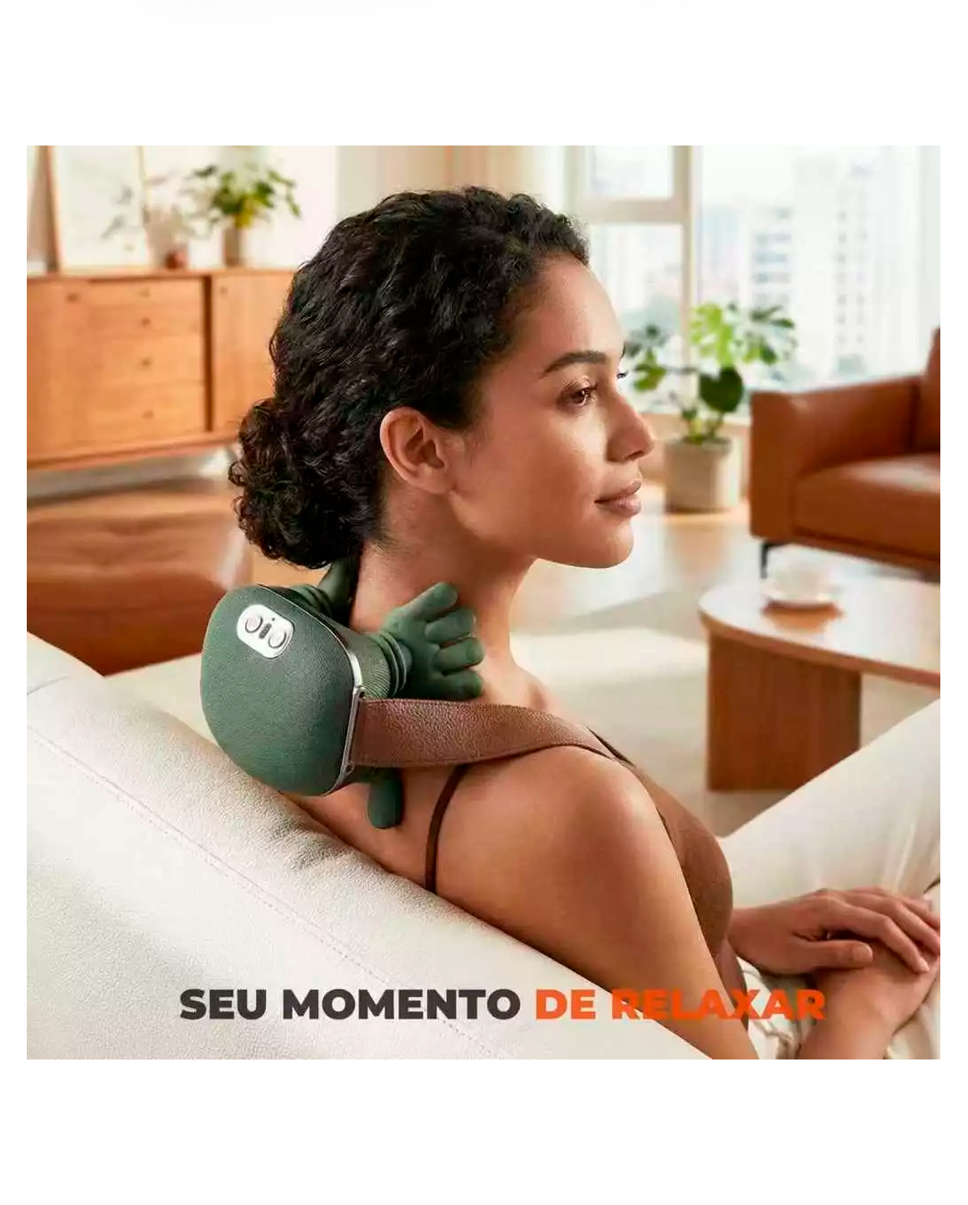 Massageador de Pescoço 8 Pontos Aquecimento Relaxamento Tensão Ombro Mãos