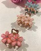 Kit Presilha De Cabelo Meio Amarrado Com Flor De Strass Tamanho Médio