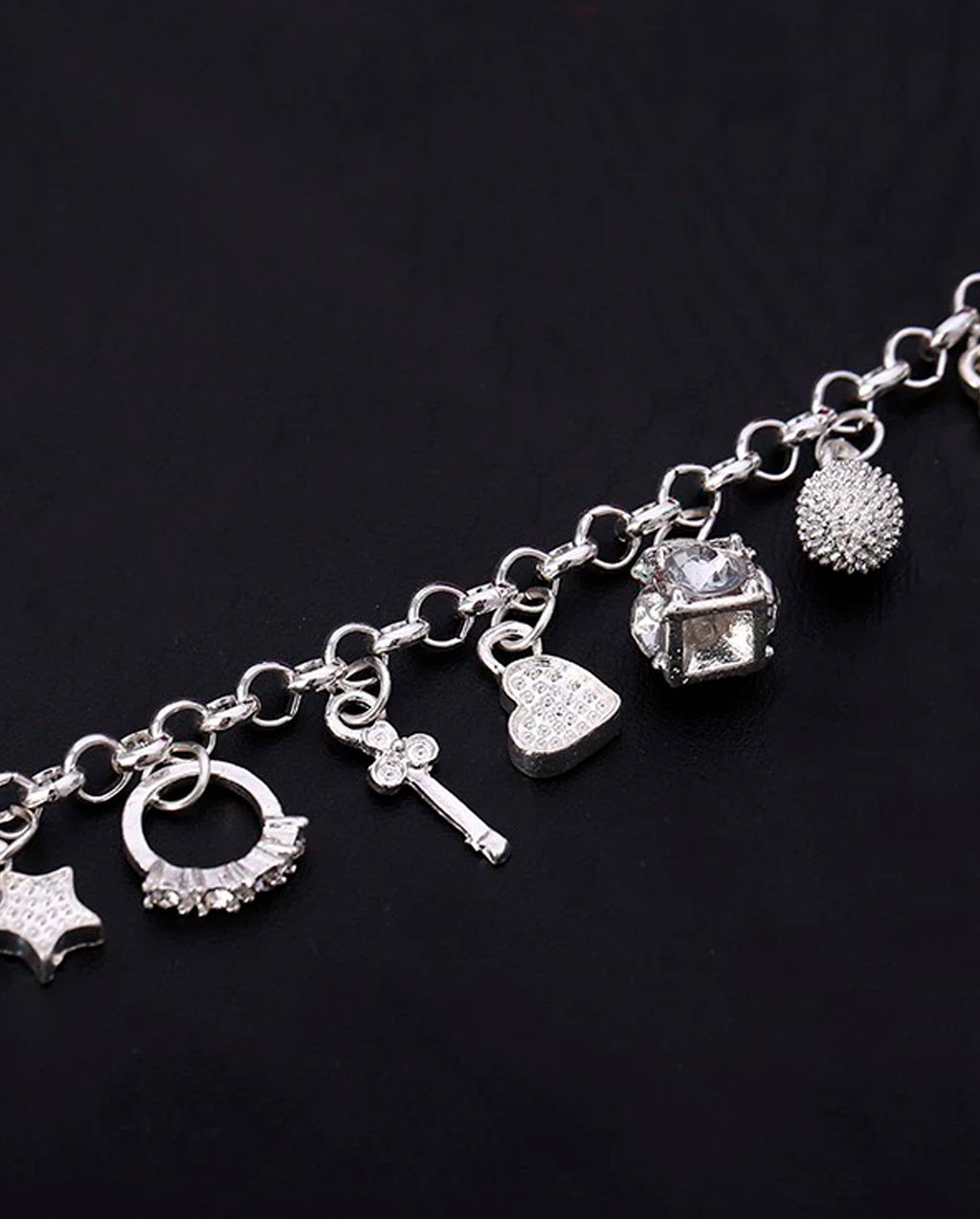 Pulseira Com Pingente Feminina Banhada A Prata 925 E Ouro