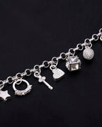 Pulseira Com Pingente Feminina Banhada A Prata 925 E Ouro