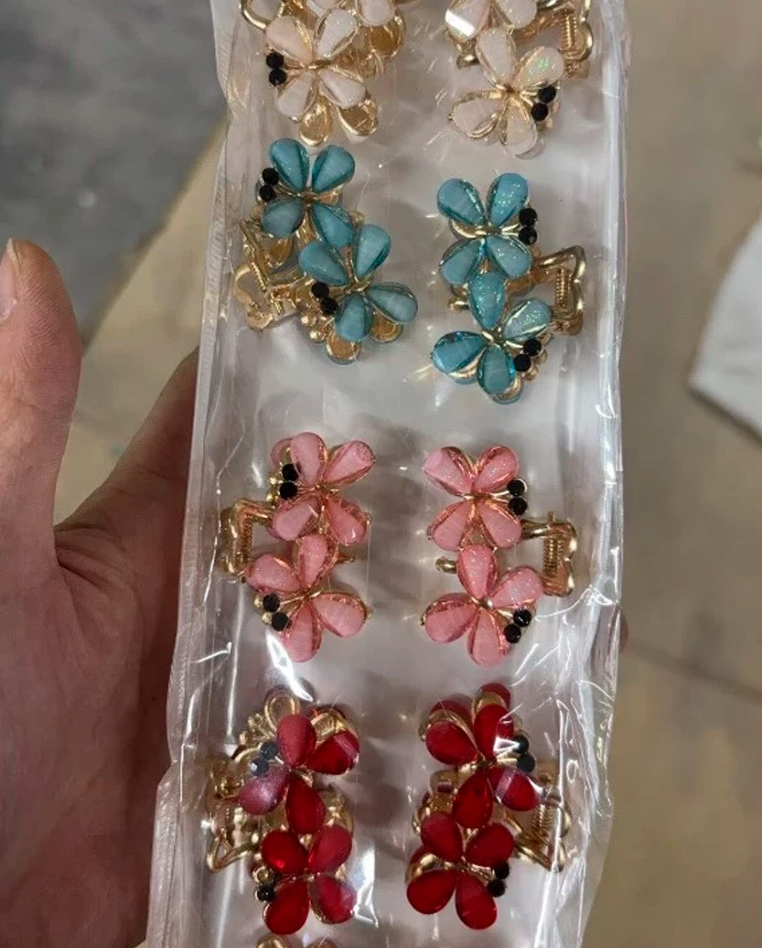 Kit Presilha De Cabelo Meio Amarrado Com Flor De Strass Tamanho Médio