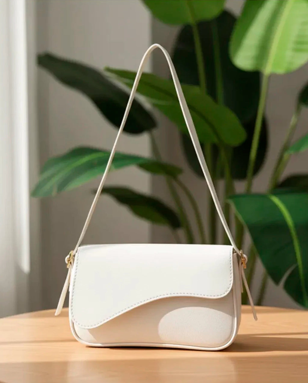 Bolsa Feminina Baguete de Ombro Transversal Alça Regulável Elegante