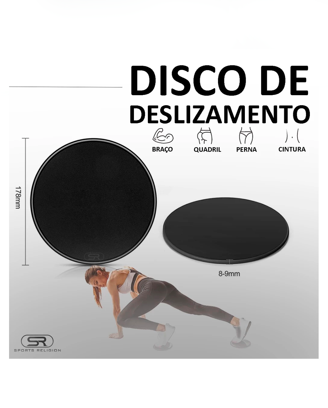 Par Disco De Deslizamento Slide Funcional Deslizante - Sports Religion