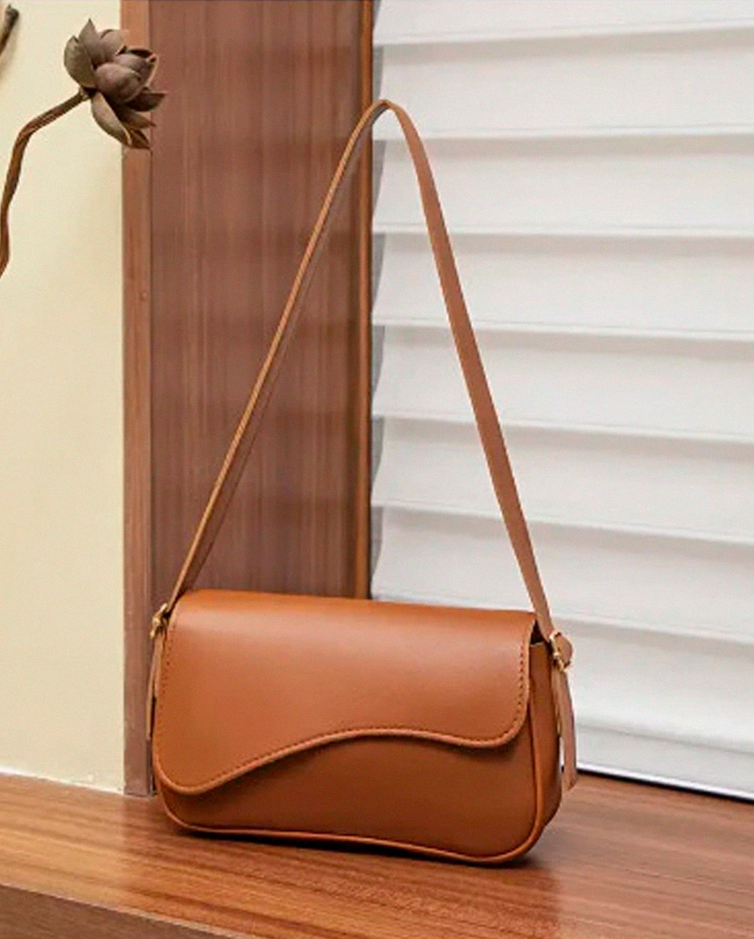 Bolsa Feminina Baguete de Ombro Transversal Alça Regulável Elegante