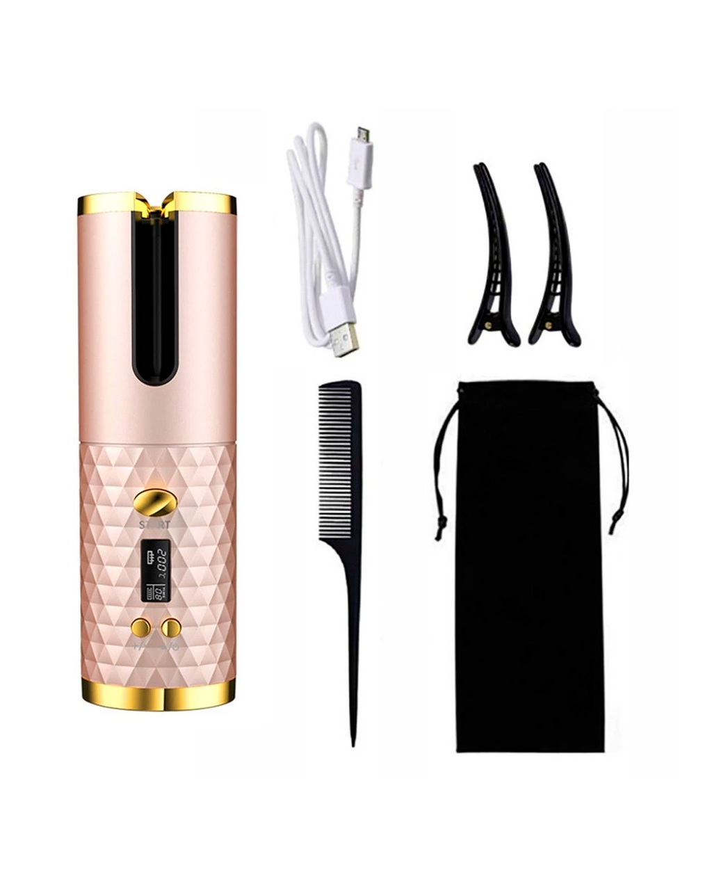Modelador De Cabelo Automático Sem Fio Com Bateria Recarregável De Cerâmica Embutida Marisa