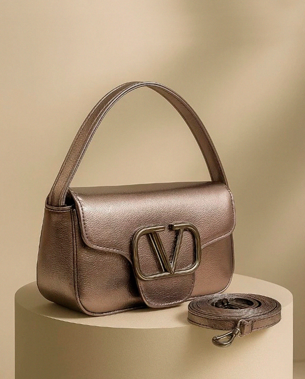 Bolsa Feminina De Mão E Transversal Modelo Elegante V Lux Com 2 Alças