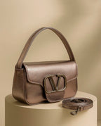 Bolsa Feminina De Mão E Transversal Modelo Elegante V Lux Com 2 Alças