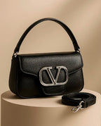 Bolsa Feminina De Mão E Transversal Modelo Elegante V Lux Com 2 Alças