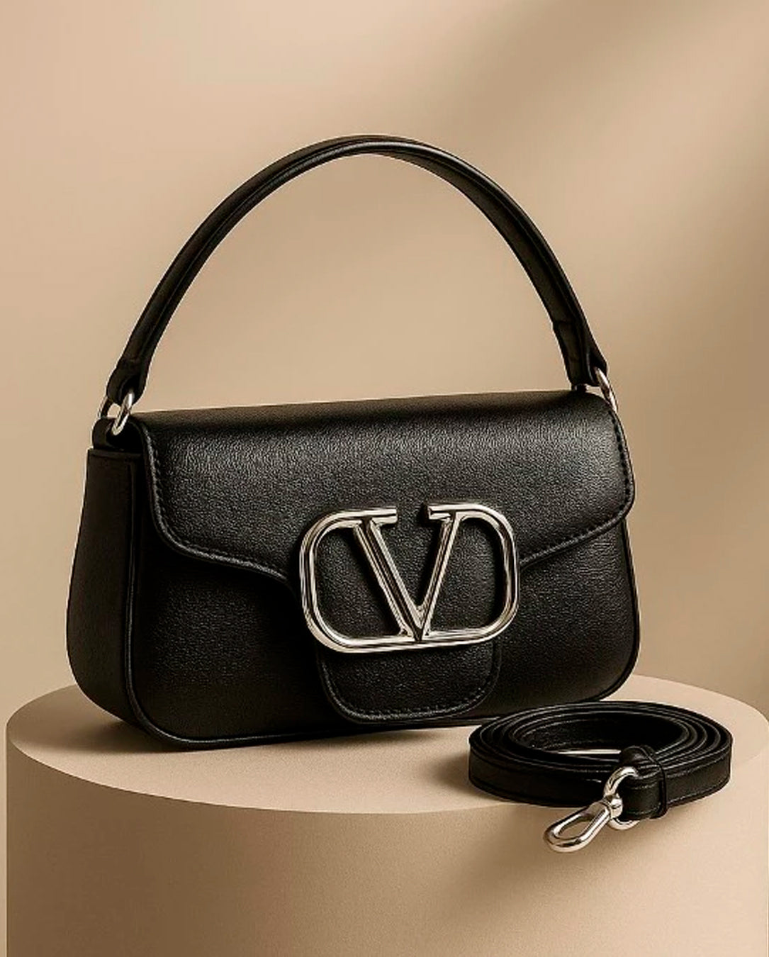 Bolsa Feminina De Mão E Transversal Modelo Elegante V Lux Com 2 Alças
