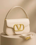 Bolsa Feminina De Mão E Transversal Modelo Elegante V Lux Com 2 Alças