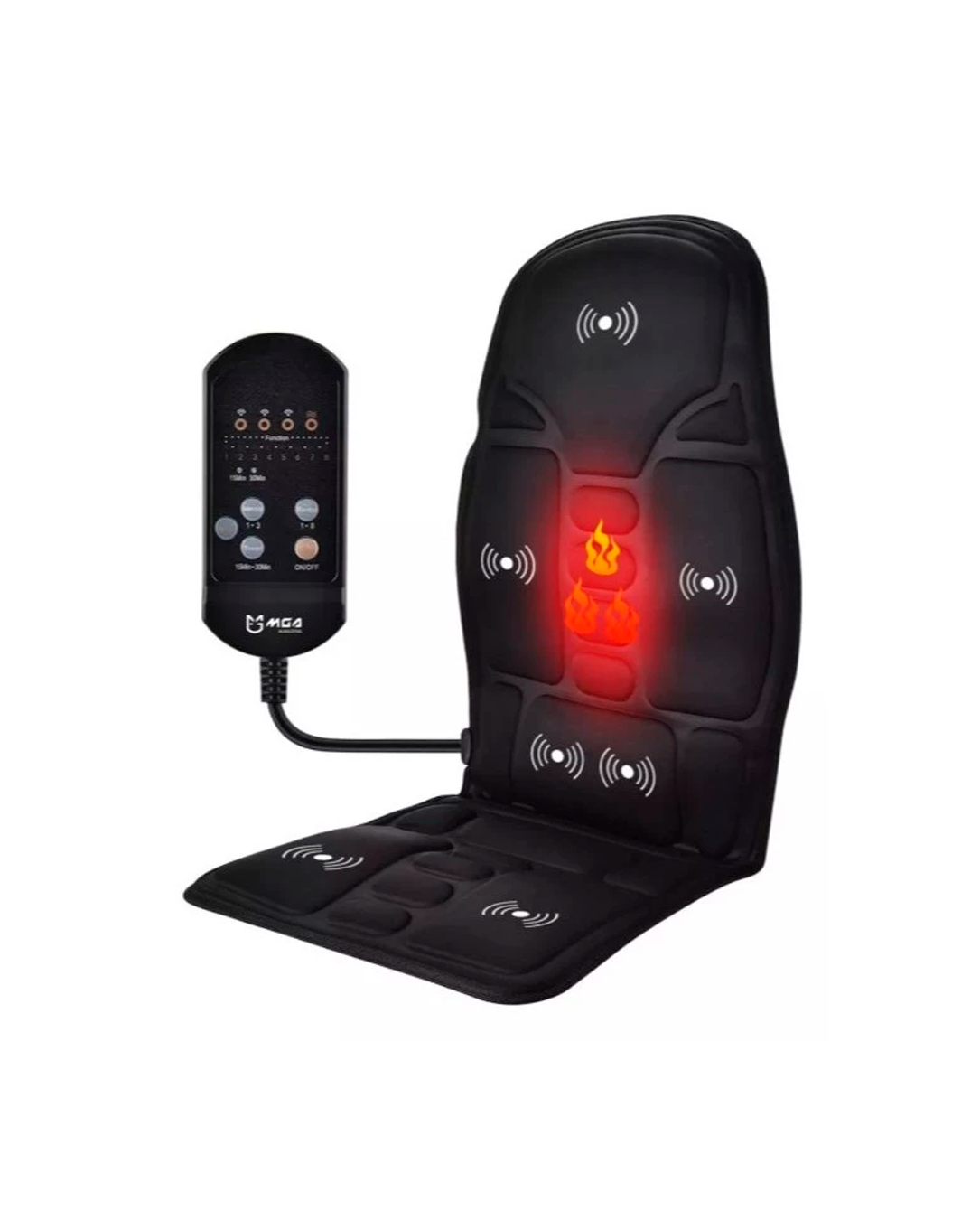 Assento Massageador Elétrico de Lombar e Pescoço com Aquecimento para Carro e Escritório