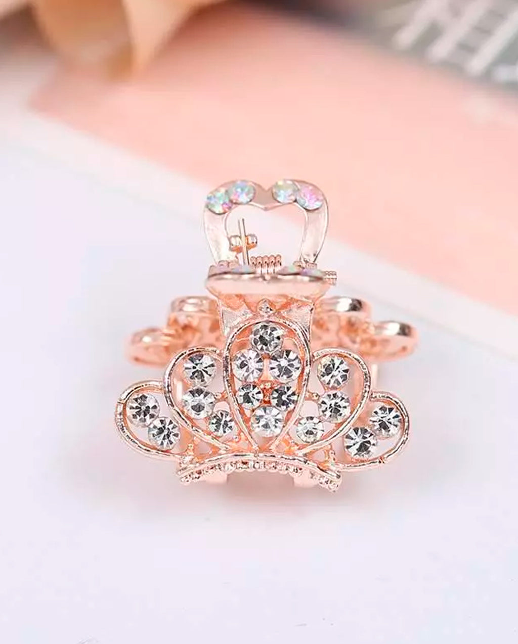 Kit 12 Mini Presilhas De Luxo De Metal Com Pérola Rose Feminino