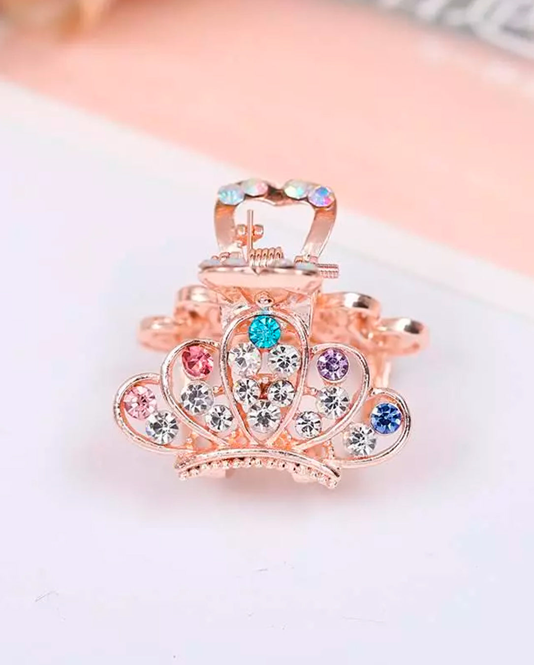 Kit 12 Mini Presilhas De Luxo De Metal Com Pérola Rose Feminino