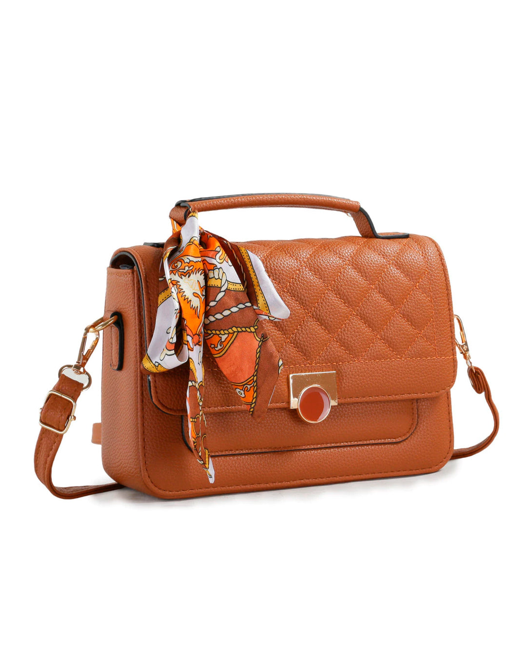 Bolsa De Mão E Transversal Feminina Média Com Lencinho Bau Tiracolo Com Alça Fang