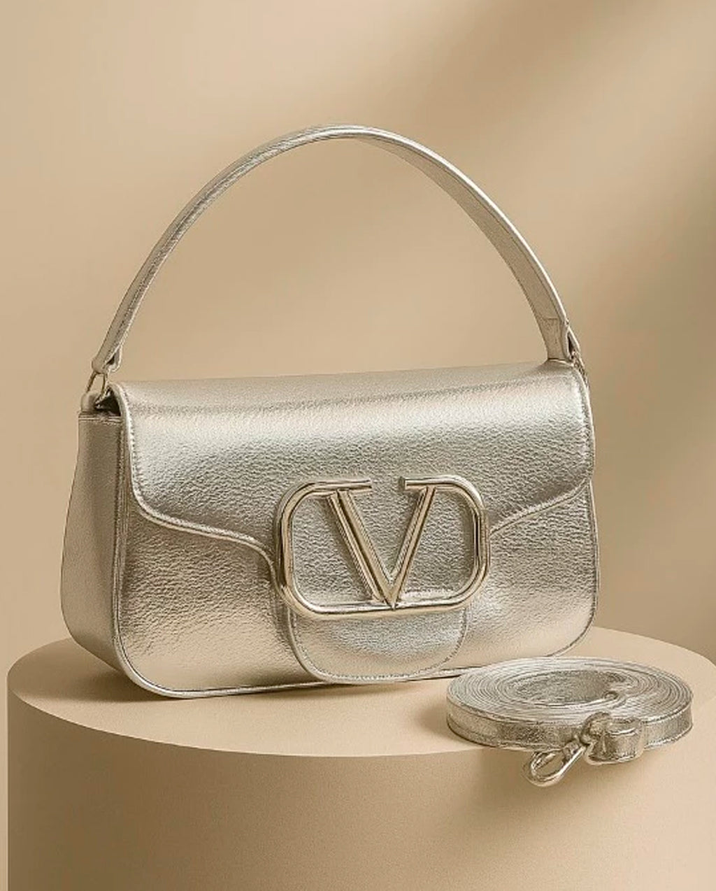 Bolsa Feminina De Mão E Transversal Modelo Elegante V Lux Com 2 Alças