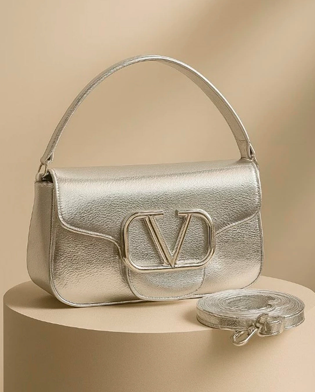 Bolsa Feminina De Mão E Transversal Modelo Elegante V Lux Com 2 Alças
