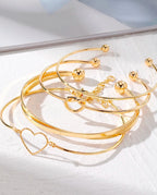 Kit 4 Pulseiras Feminina Conjunto Multicamadas Vintage Banhado A Ouro 18K