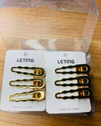Kit 3 Grampos Sofisticados Dourado Metal Feminino