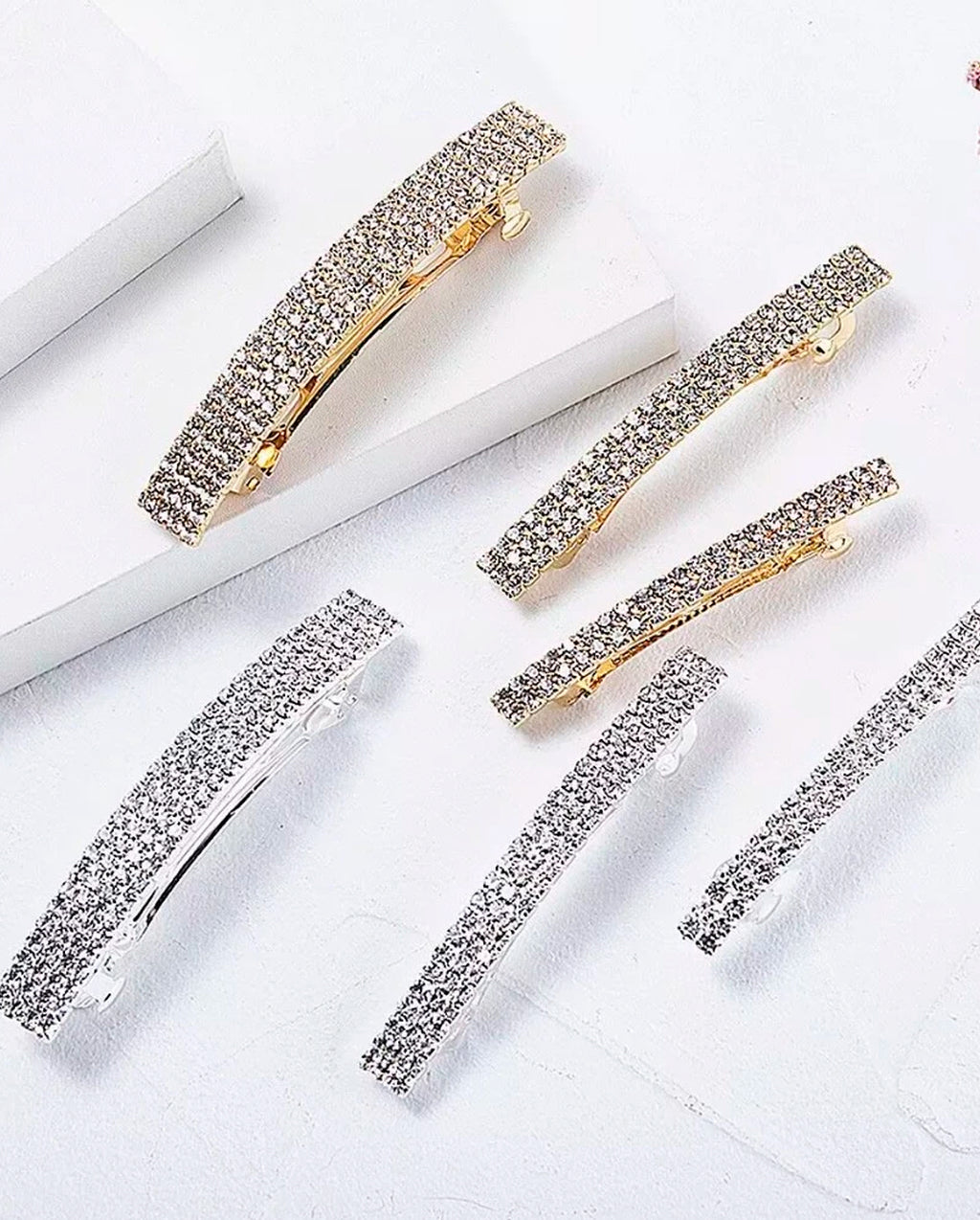 Kit 1 a 3 Unidades Grampos Para Cabelo com Strass De Metal