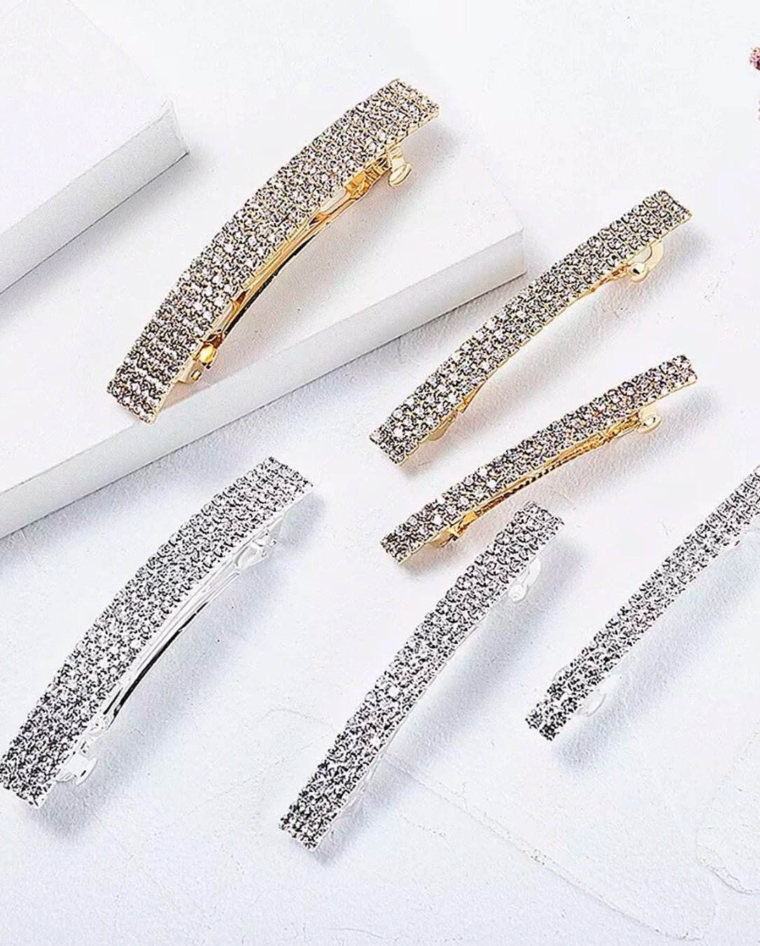 Kit 1 a 3 Unidades Grampos Para Cabelo com Strass De Metal