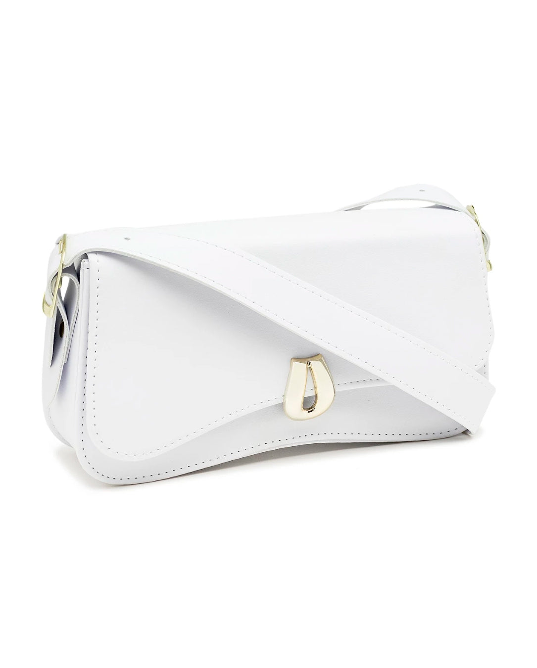 Bolsa Feminina Baguete Transversal De Ombro Em Couro Ecológico