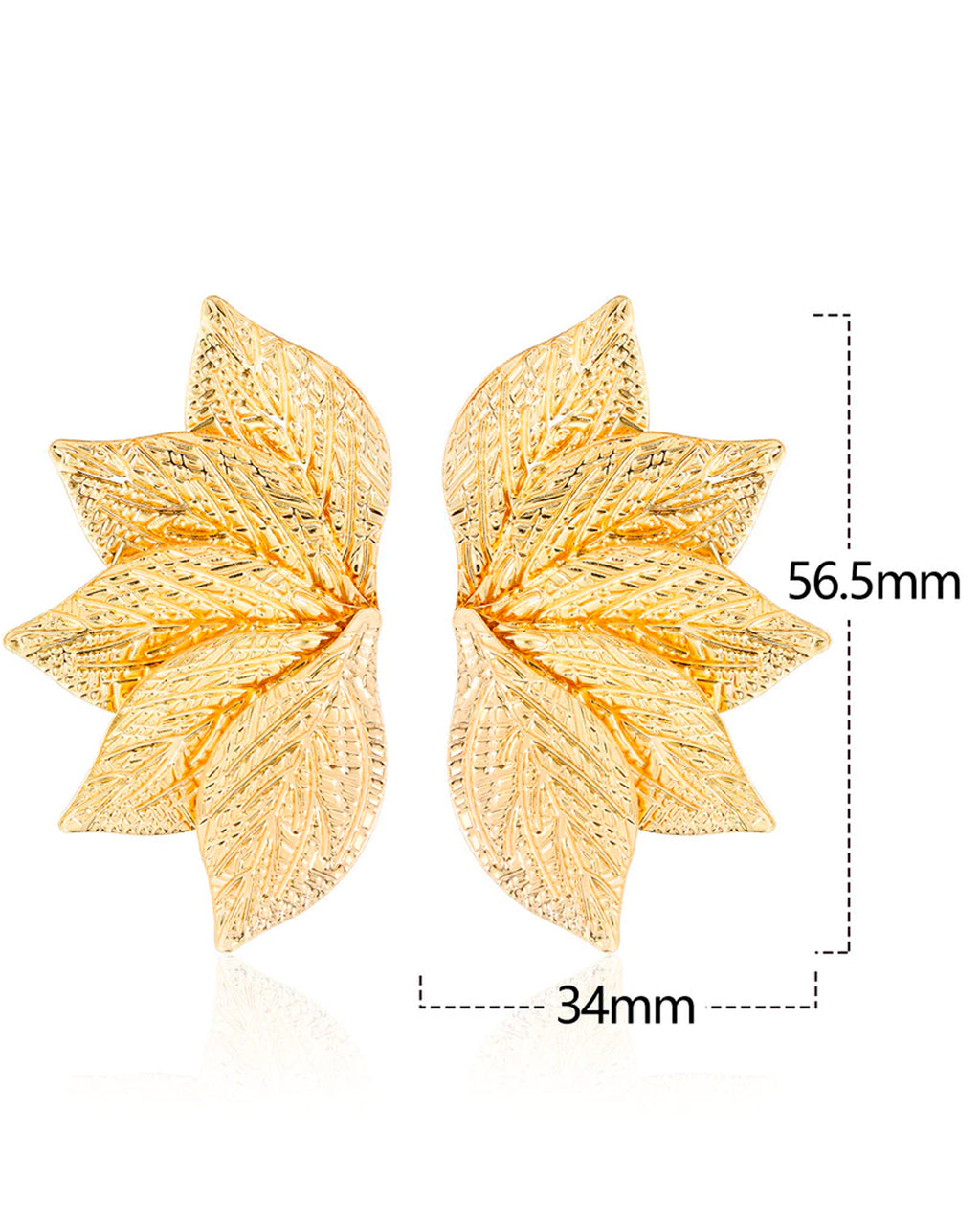 Brinco Feminino Meia Flor 5 Petalas Luxo e Delicado