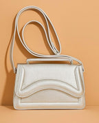 Bolsa Feminina De Mão E Transversal Modelo Vega Design Metalizado