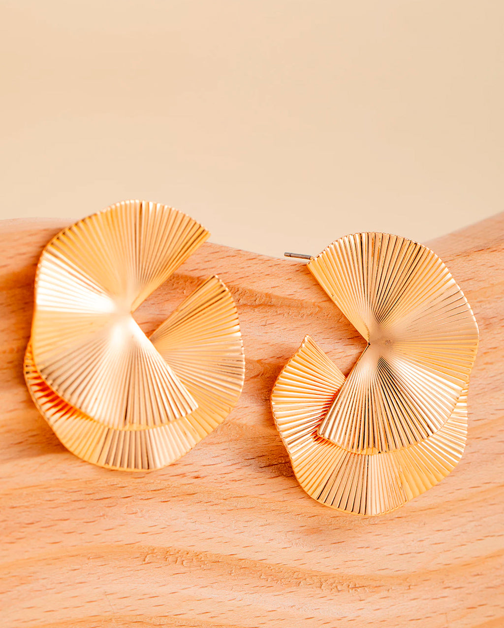 Brincos De Metal Orgânico Empilhados De 2 Camadas Feminino